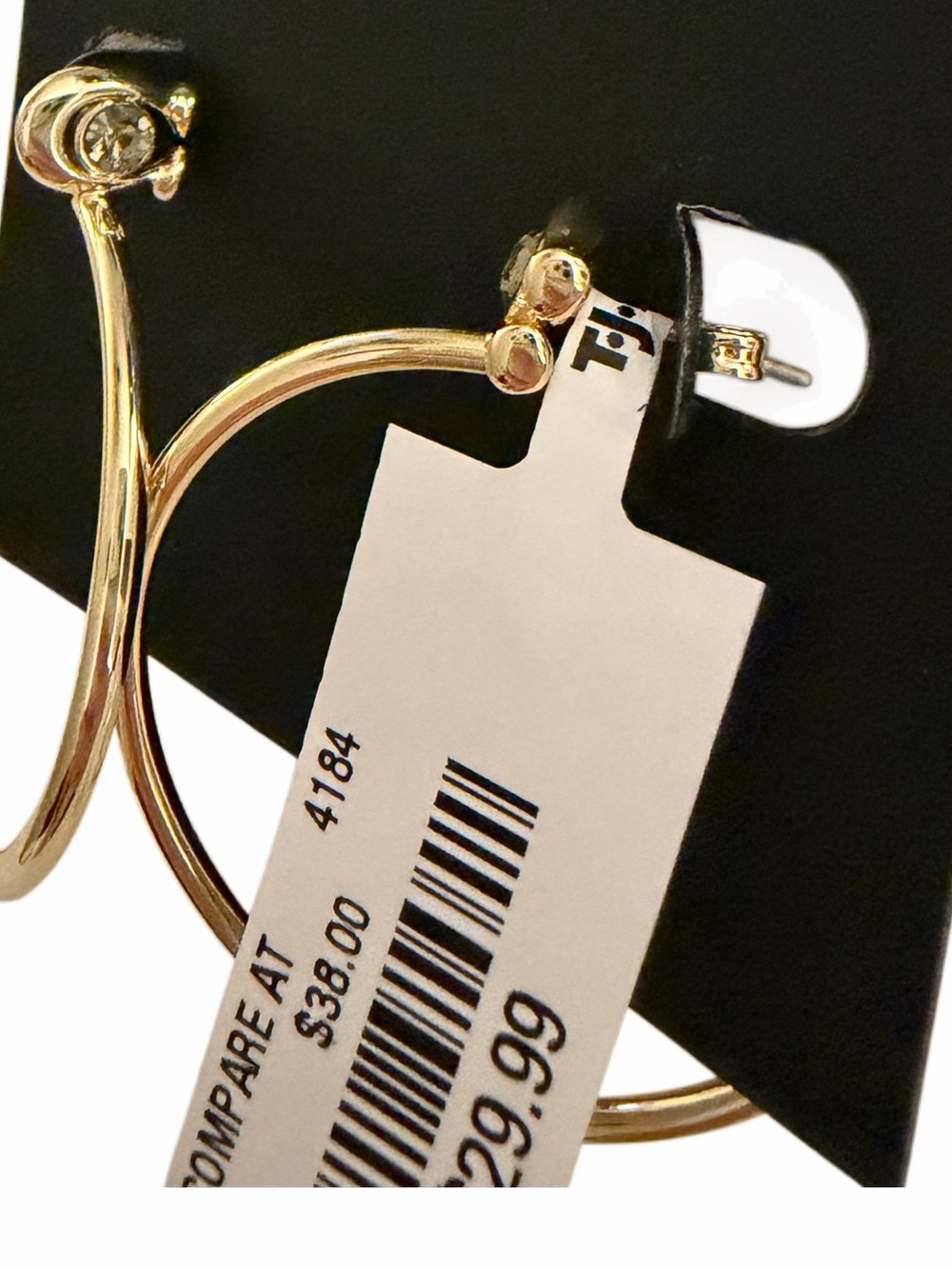 Coach Gold Hoop Earrings with Signature Stud - Picture 2 of 3